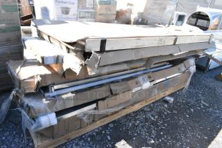 9 BRAND NEW SCRATCH AND DENT! Items Including 600TD3684 Regency Single Aluminum Swinging Traffic Door with 9" x 14" Window - 36" x 84" Door Opening, 600WS1896 Regency 18" x 96" 18 Gauge Stainless Steel Solid Wall Shelf, 2 384YCZ1896 Lancaster Table & Seating 18" x 96" Granite White Heavy-Duty Blow Molded Plastic Folding Table, 600WS1296 Regency 18 Gauge Stainless Steel 12" x 96" Solid Wall Shelf. 9 Times Your Bid! May Be Missing Pieces.