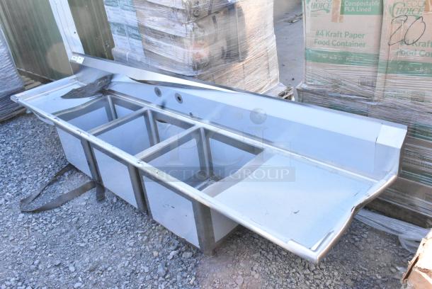 BRAND NEW SCRATCH AND DENT! Regency 600S31818224 Stainless Steel 3 Bay Sink w/ Dual Drain Boards. No Legs. - Image 2 of 8