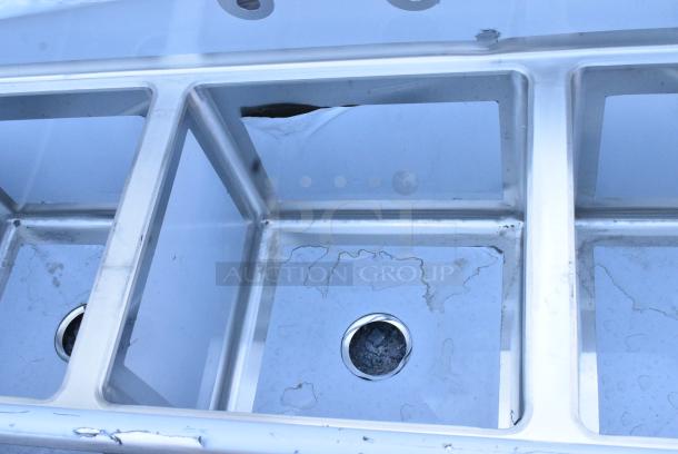 BRAND NEW SCRATCH AND DENT! Regency 600S31818224 Stainless Steel 3 Bay Sink w/ Dual Drain Boards. No Legs. - Image 5 of 8