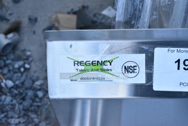 BRAND NEW SCRATCH AND DENT! Regency 600S31818224 Stainless Steel 3 Bay Sink w/ Dual Drain Boards. No Legs. - Image 8 of 8