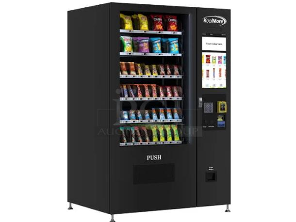 BRAND NEW SCRATCH AND DENT! KoolMore KM-VMNT-50-BR Metal Snack Vending Machine. Door Is Locked. 110 Volts, 1 Phase. Tested and Powers On But Does Not Get Cold - Image 1 of 9