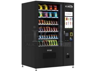 BRAND NEW SCRATCH AND DENT! KoolMore KM-VMNT-50-BR Metal Snack Vending Machine. Door Is Locked. 110 Volts, 1 Phase. Tested and Powers On But Does Not Get Cold