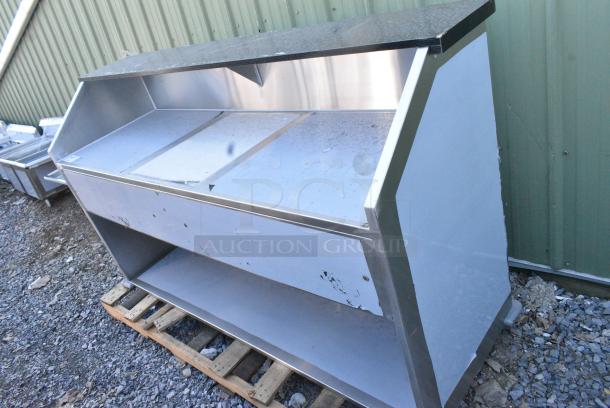 BRAND NEW SCRATCH AND DENT! Regency 600PB74B 74" Basic Stainless Steel Portable Bar with Two Removable Speed Rails and Ice Bin - Image 2 of 5