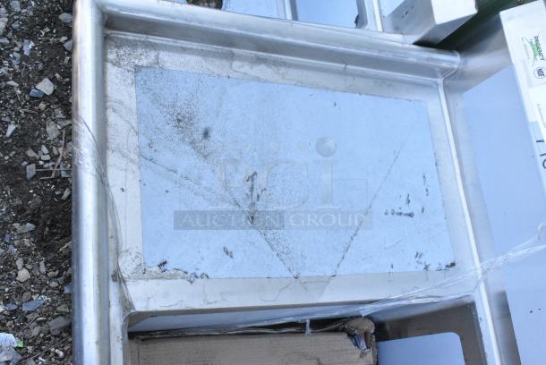 BRAND NEW SCRATCH AND DENT! Regency 600S22424218 98" 16 Gauge Stainless Steel Two Compartment Commercial Sink with 2 Drainboards - 24" x 24" x 14" Bowls. No Legs. - Image 6 of 7