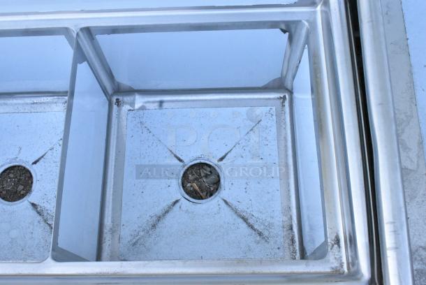 BRAND NEW SCRATCH AND DENT! Steelton 522CS31818 59 1/2" 18-Gauge Stainless Steel Three Compartment Commercial Sink without Drainboard - 18" x 18" x 12" Bowls. No Legs. - Image 3 of 6