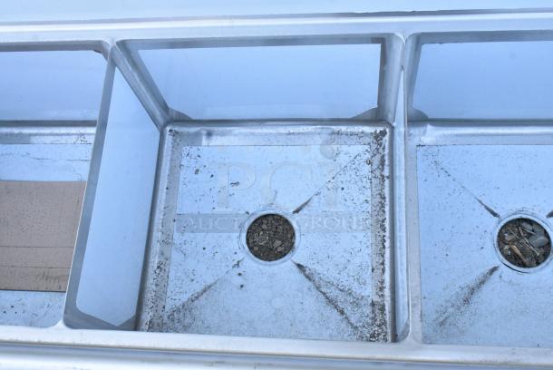 BRAND NEW SCRATCH AND DENT! Steelton 522CS31818 59 1/2" 18-Gauge Stainless Steel Three Compartment Commercial Sink without Drainboard - 18" x 18" x 12" Bowls. No Legs. - Image 4 of 6