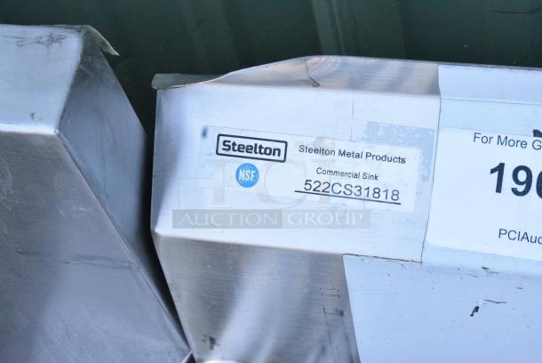 BRAND NEW SCRATCH AND DENT! Steelton 522CS31818 59 1/2" 18-Gauge Stainless Steel Three Compartment Commercial Sink without Drainboard - 18" x 18" x 12" Bowls. No Legs. - Image 6 of 6