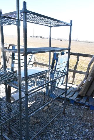 Gray Finish Metal 5 Tier Shelving Unit. BUYER MUST DISMANTLE. PCI CANNOT DISMANTLE FOR SHIPPING. PLEASE CONSIDER FREIGHT CHARGES.