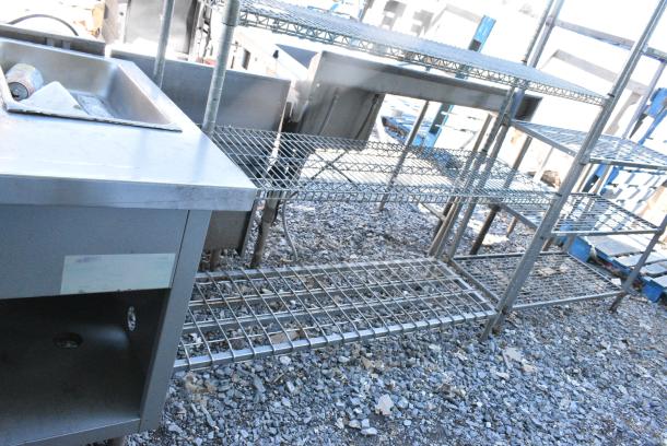Chrome Finish Metal 5 Tier Shelving Unit. BUYER MUST DISMANTLE. PCI CANNOT DISMANTLE FOR SHIPPING. PLEASE CONSIDER FREIGHT CHARGES. - Image 3 of 5