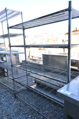 Gray Finish Metal 5 Tier Shelving Unit. BUYER MUST DISMANTLE. PCI CANNOT DISMANTLE FOR SHIPPING. PLEASE CONSIDER FREIGHT CHARGES.
