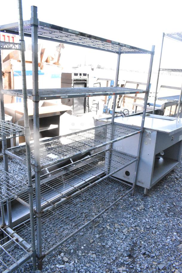 Gray Finish Metal 5 Tier Shelving Unit. BUYER MUST DISMANTLE. PCI CANNOT DISMANTLE FOR SHIPPING. PLEASE CONSIDER FREIGHT CHARGES. - Image 2 of 6