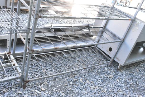 Gray Finish Metal 5 Tier Shelving Unit. BUYER MUST DISMANTLE. PCI CANNOT DISMANTLE FOR SHIPPING. PLEASE CONSIDER FREIGHT CHARGES. - Image 3 of 6