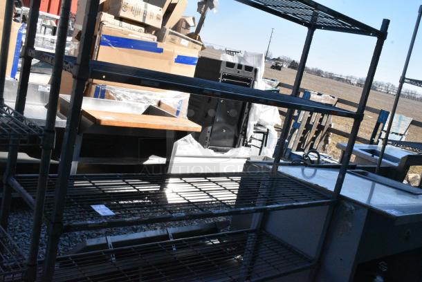 Gray Finish Metal 5 Tier Shelving Unit. BUYER MUST DISMANTLE. PCI CANNOT DISMANTLE FOR SHIPPING. PLEASE CONSIDER FREIGHT CHARGES. - Image 4 of 6