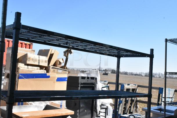 Gray Finish Metal 5 Tier Shelving Unit. BUYER MUST DISMANTLE. PCI CANNOT DISMANTLE FOR SHIPPING. PLEASE CONSIDER FREIGHT CHARGES. - Image 5 of 6