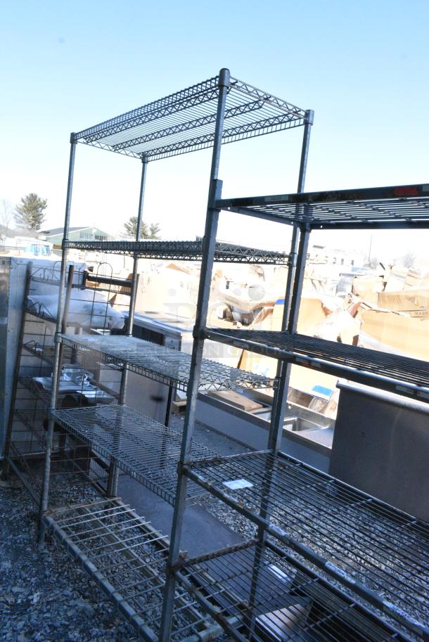 Chrome Finish Metal 5 Tier Shelving Unit. BUYER MUST DISMANTLE. PCI CANNOT DISMANTLE FOR SHIPPING. PLEASE CONSIDER FREIGHT CHARGES. - Image 2 of 5