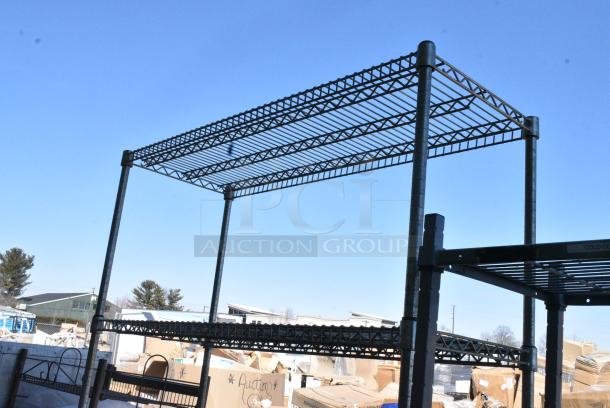 Chrome Finish Metal 5 Tier Shelving Unit. BUYER MUST DISMANTLE. PCI CANNOT DISMANTLE FOR SHIPPING. PLEASE CONSIDER FREIGHT CHARGES. - Image 3 of 5