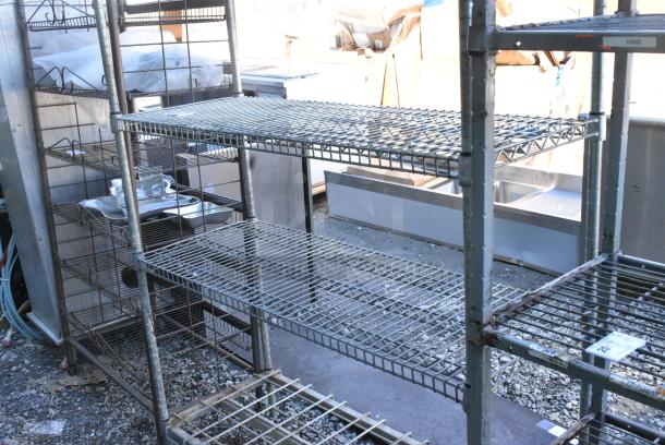 Chrome Finish Metal 5 Tier Shelving Unit. BUYER MUST DISMANTLE. PCI CANNOT DISMANTLE FOR SHIPPING. PLEASE CONSIDER FREIGHT CHARGES. - Image 4 of 5