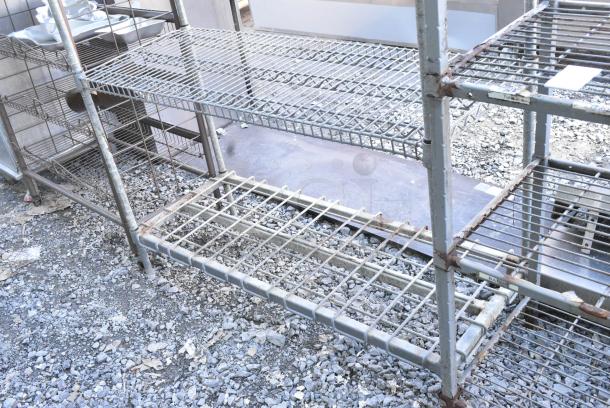 Chrome Finish Metal 5 Tier Shelving Unit. BUYER MUST DISMANTLE. PCI CANNOT DISMANTLE FOR SHIPPING. PLEASE CONSIDER FREIGHT CHARGES. - Image 5 of 5