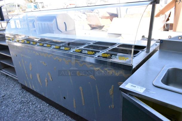 Duke Stainless Steel Subway Sandwich Make Line Prep Table w/ Curved Glass and Poly Drop in Bins. 115 Volts, 1 Phase. - Image 2 of 4