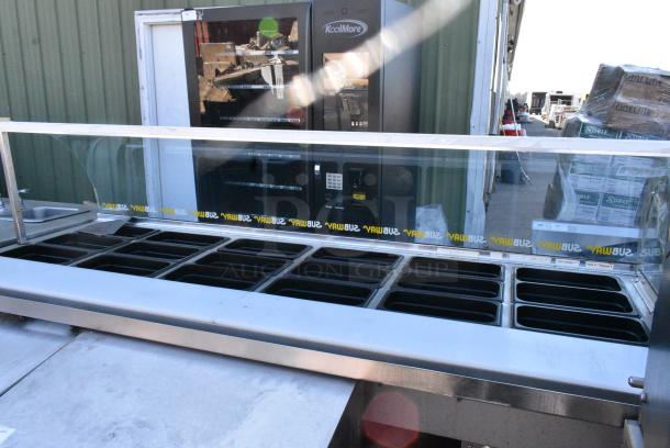 Duke Stainless Steel Subway Sandwich Make Line Prep Table w/ Curved Glass and Poly Drop in Bins. 115 Volts, 1 Phase. - Image 3 of 4