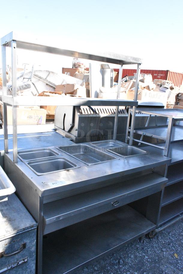 Stainless Steel Steam Table w/ 2 Tier Over Shelf and Under Shelf. - Image 2 of 5