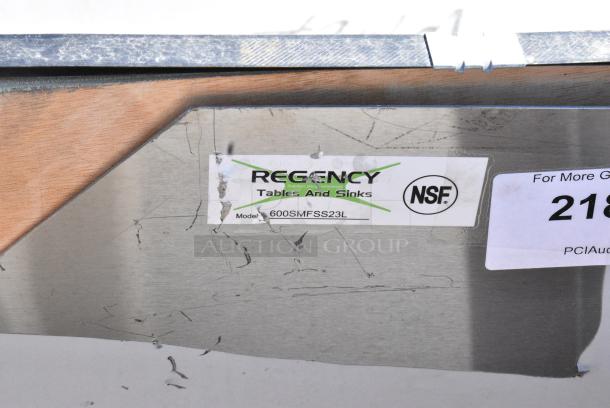 BRAND NEW IN CRATE! Regency 600SMFSS23L 16-Gauge 304 Stainless Steel Floor Mounted Mop Sink with Left Side Splash Guard - 22" x 21 3/8" x 10" Bowl - Image 4 of 4