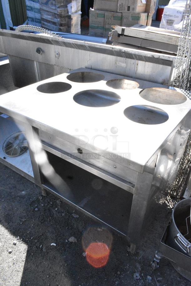Stainless Steel Steam Table w/ 6 Cut Outs and Under Shelf. - Image 2 of 4