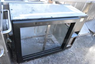 Beverage Air BB48GSY-1-B Metal Commercial 2 Door Back Bar Cooler Merchandiser. Missing Doors. 115 Volts, 1 Phase.