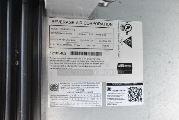 Beverage Air BB48GSY-1-B Metal Commercial 2 Door Back Bar Cooler Merchandiser. Missing Doors. 115 Volts, 1 Phase. - Image 6 of 6