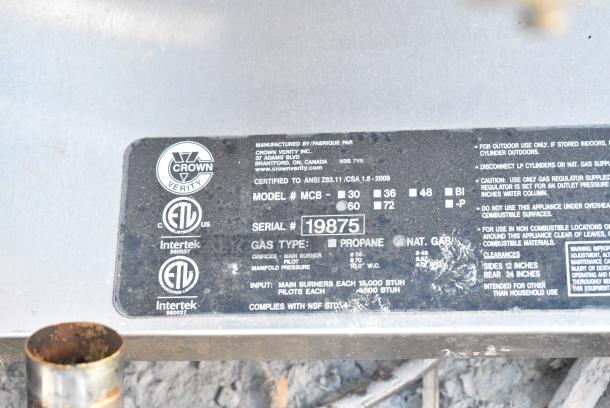 Crown Verity MCB-60 Metal Natural Gas Powered Portable Grill. - Image 8 of 8