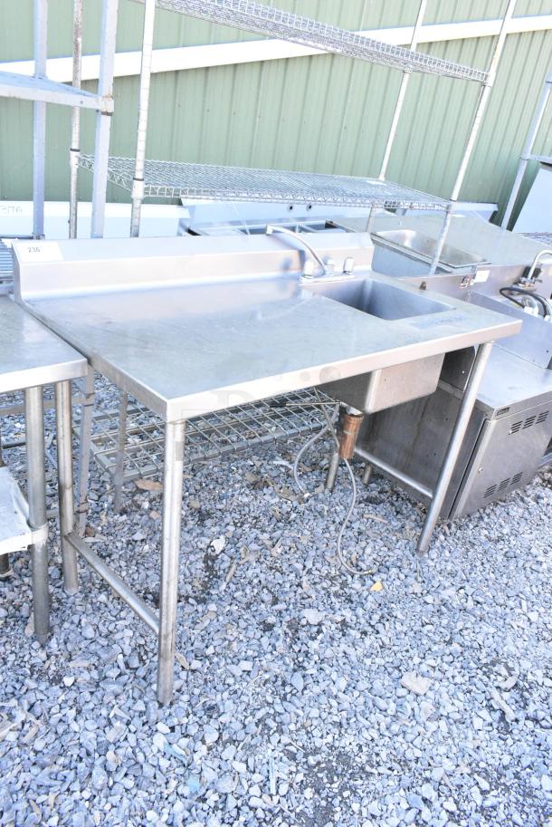 Stainless Steel Table w/ Sink Bay, Faucet and Handles. - Image 1 of 4