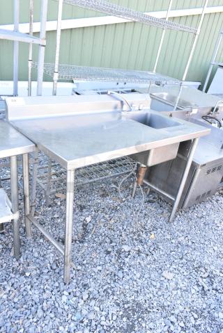 Stainless Steel Table w/ Sink Bay, Faucet and Handles.
