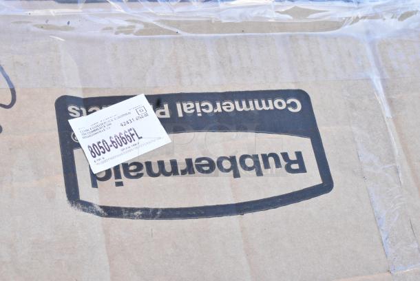 BRAND NEW SCRATCH AND DENT! Rubbermaid FG342488BLA Black Three Shelf Utility Cart / Bus Cart 33 x 18 x 37 - Image 2 of 6