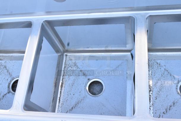 BRAND NEW SCRATCH AND DENT! Regency 600S31818224 Stainless Steel 3 Bay Sink w/ Dual Drain Boards. No Legs. - Image 5 of 8