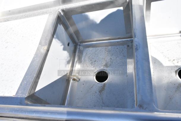 BRAND NEW SCRATCH AND DENT! Regency 600S31824224 Stainless Steel 3 Bay Sink w/ Dual Drain Boards. - Image 6 of 8