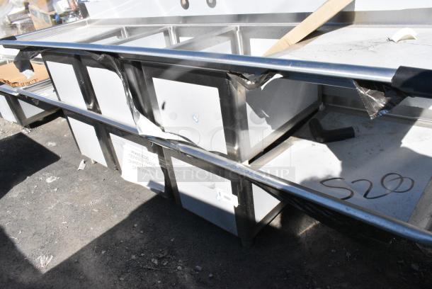 BRAND NEW SCRATCH AND DENT! Regency 600S31824224 Stainless Steel 3 Bay Sink w/ Dual Drain Boards. - Image 3 of 6