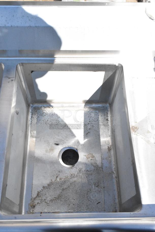 BRAND NEW SCRATCH AND DENT! Regency 600S31824218 Stainless Steel 3 Bay Sink w/ Dual Drain Boards. No Legs. - Image 4 of 8