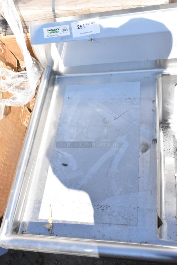 BRAND NEW SCRATCH AND DENT! Regency 600S31824218 Stainless Steel 3 Bay Sink w/ Dual Drain Boards. No Legs. - Image 7 of 8