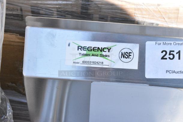 BRAND NEW SCRATCH AND DENT! Regency 600S31824218 Stainless Steel 3 Bay Sink w/ Dual Drain Boards. No Legs. - Image 8 of 8