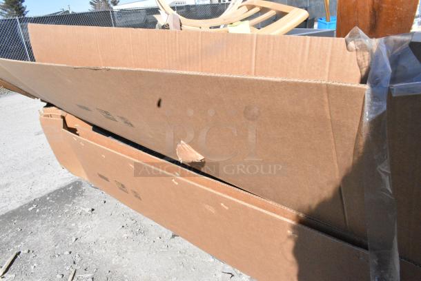 6 BRAND NEW SCRATCH AND DENT! Items Including 2 600TB3096G Regency 30" x 96" 18-Gauge 304 Stainless Steel Commercial Work Table with 4" Backsplash and Galvanized Undershelf, Metal Dining Height Chair w/ Wooden Seat, Wood Pattern Dining Height Window Back Chair Frame. 6 Times Your Bid! May Be Missing Pieces. - Image 5 of 9