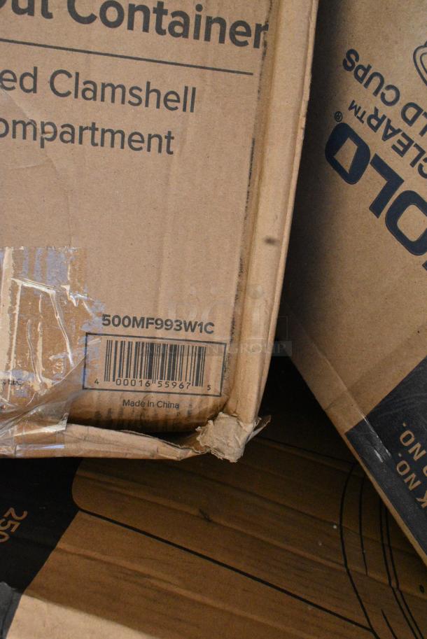 40 BRAND NEW SCRATCH AND DENT! Items Including 130BFORKWP Choice Individually Wrapped Medium Weight Black Polypropylene Plastic Fork - 1000/Case, 500MF993W1C Choice 9" x 9" x 3" 1-Compartment Microwaveable White Mineral-Filled Plastic Hinged Take-Out Container - 150/Case, 760TD24 Customizable Clear Cold Cups, 160SOUP26WPA Containers, 394365XL Powder-Free vinyl gloves, 612FS1116 Choice Full Size Foil Steam Table Pan Shallow 1 11/16" Depth - 50/Case, 50012DWPLAKR EcoChoice 12 oz. Smooth Double Wall Kraft Compostable Paper Hot Cup - 500/Case, 612FFL1230 Choice Foil Steam Table Pan Lid - Full Size - 50/Case. 40 Times Your Bid! - Image 8 of 15