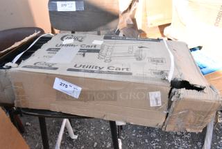BRAND NEW SCRATCH AND DENT! Choice 475UCSM2BHCH Medium Black 2-Shelf Utility Cart - 34 1/2" x 16 1/2" x 32 1/2". May Be Missing Pieces.