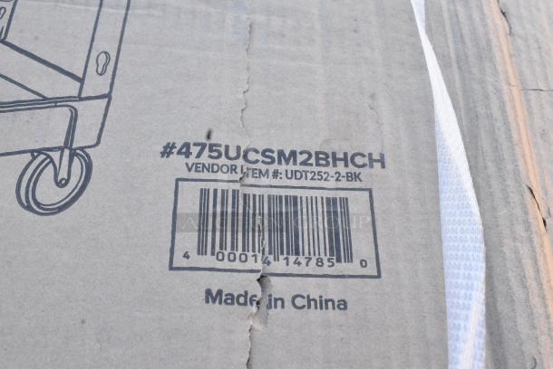 BRAND NEW SCRATCH AND DENT! Choice 475UCSM2BHCH Medium Black 2-Shelf Utility Cart - 34 1/2" x 16 1/2" x 32 1/2". May Be Missing Pieces. - Image 2 of 2