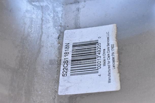 BRAND NEW SCRATCH AND DENT! Steelton 522CS11818N 23 1/2" 18-Gauge Stainless Steel One Compartment Commercial Sink without Drainboard - 18" x 18" x 12" Bowl. May Be Missing Pieces. - Image 2 of 2