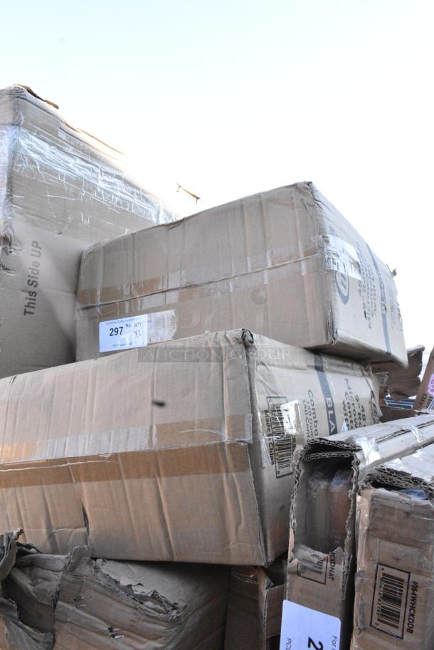 2 BRAND NEW SCRATCH AND DENT! Choice 129MCR50B  43 oz. Black Round Microwavable Heavy Weight Container with Lid 9" - 150/Case. 2 Times Your Bid! May Be Missing Pieces. - Image 1 of 2
