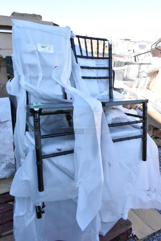8 BRAND NEW SCRATCH AND DENT! Black Finish Chiavari Chairs. 8 Times Your Bid! May Be Missing Pieces. - Image 2 of 4