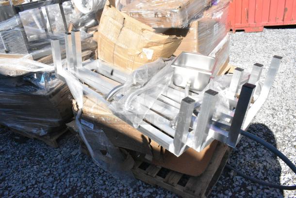 10 BRAND NEW SCRATCH AND DENT! Items Including American Standard 77DB33223 Quince 33" x 22" Cast Iron 3-Hole Two Compartment Drop-In / Undermount Sink, 475UCLG3FTGY Lavex Large Gray 3-Shelf Utility Cart with Flat Top and Built-In Tool Compartment - 44" x 25 1/4" x 32 1/4", Metal Dunnage Racks. 10 Times Your Bid! May Be Missing Pieces. - Image 1 of 7