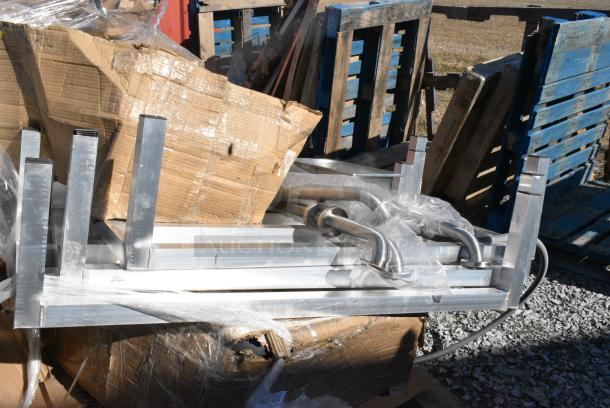 10 BRAND NEW SCRATCH AND DENT! Items Including American Standard 77DB33223 Quince 33" x 22" Cast Iron 3-Hole Two Compartment Drop-In / Undermount Sink, 475UCLG3FTGY Lavex Large Gray 3-Shelf Utility Cart with Flat Top and Built-In Tool Compartment - 44" x 25 1/4" x 32 1/4", Metal Dunnage Racks. 10 Times Your Bid! May Be Missing Pieces. - Image 3 of 7