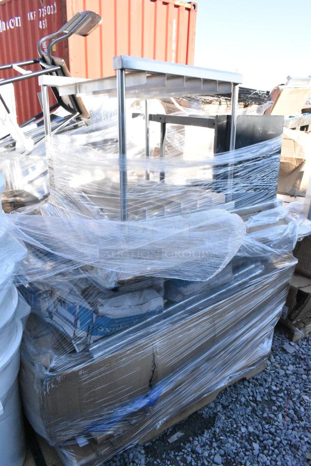 10 BRAND NEW SCRATCH AND DENT! Items Including 92246320 Choice Deluxe 8 Qt. Full Size Gold Accent Chafer, 3493636ANTGY Lancaster Table &amp; Seating Industrial 36" x 36" Solid Wood Live Edge Table Top with Slate Gray Finish, Canarm FANBOS 120" Black Variable Speed Industrial Indoor Ceiling Fan CP120BK - 20693 CFM, 69 RPM, 120V, 1 Phase. 10 Times Your Bid! May Be Missing Pieces. - Image 2 of 8