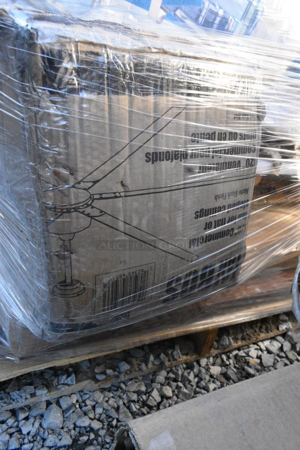 10 BRAND NEW SCRATCH AND DENT! Items Including 92246320 Choice Deluxe 8 Qt. Full Size Gold Accent Chafer, 3493636ANTGY Lancaster Table &amp; Seating Industrial 36" x 36" Solid Wood Live Edge Table Top with Slate Gray Finish, Canarm FANBOS 120" Black Variable Speed Industrial Indoor Ceiling Fan CP120BK - 20693 CFM, 69 RPM, 120V, 1 Phase. 10 Times Your Bid! May Be Missing Pieces. - Image 7 of 8